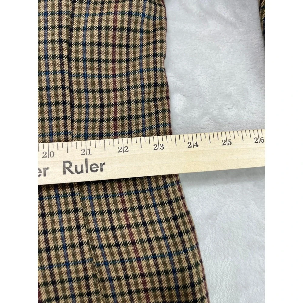 Chester Barrie Blazer Mens 46L Brown Cashmere Glen Plaid Sport Coat England